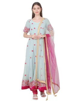 Sea Green Georgette Embroidery Anarkali Suit Party Wear -Deals Chic Lehenga Store sea green georgette embroidery anarkali suit slkifh9900542 u