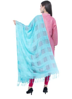 Sky Blue Cotton Weaving Work Dupatta Work Wear -Deals Chic Lehenga Store sky blue cotton weaving work dupatta dpdmimfd093 b