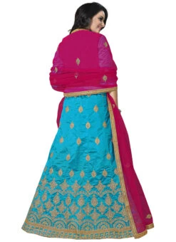 Sky Blue Zoya Silk Embroidered A Line Lehenga Party Wear -Deals Chic Lehenga Store sky blue zoya silk embroidered a line lehenga ghssit515 b