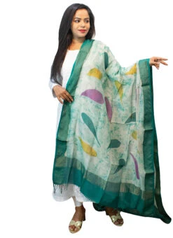 Teal Green With White Art Silk Dupatta Festive Wear -Deals Chic Lehenga Store teal green with white art silk dupatta dpsoas1082 u