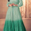 Turquoise N Green Georgette Sequins Embroidery Anarkali Lehenga Party Wear