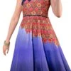 Blue Silk Anarkali Gown Wedding Wear