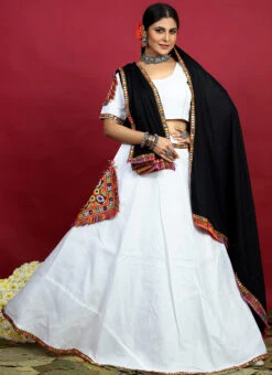 White Blended Kutch N Mirror Work Chaniya Choli Festive Wear 6 White Blended Kutch N Mirror Work Chaniya Choli Festive Wear -Deals Chic Lehenga Store white blended kutch n mirror work chaniya choli ghsom2777 u