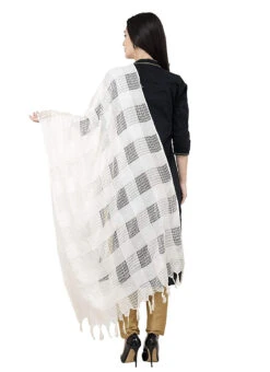 White Cotton Weaving Work Dupatta Work Wear -Deals Chic Lehenga Store white cotton weaving work dupatta dpdmimfd098 b