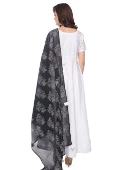 White N Black Plain Abaya Style Anarkali Suit Party Wear -Deals Chic Lehenga Store white n black plain abaya style anarkali suit sldsnsbph110 b