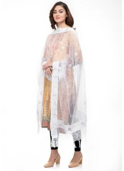 White Organza Cotton Gota Patti Work Dupatta Festive Wear -Deals Chic Lehenga Store white organza cotton gota patti work dupatta dpdmfmfd034 u