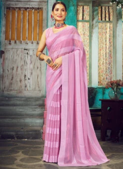 Woven Work Lavender Color Weightless Chinon Saree Festive Wear -Deals Chic Lehenga Store woven work lavender color weightless chinon saree sasacw5499 u