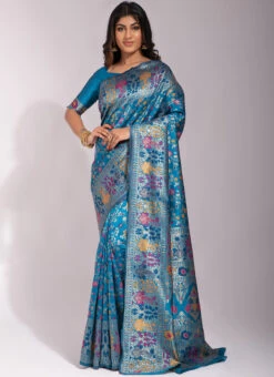 Woven Work Teal Blue Color Banarasi Silk Saree Festive Wear 6 Woven Work Teal Blue Color Banarasi Silk Saree Festive Wear -Deals Chic Lehenga Store woven work teal blue color banarasi silk saree sasli1818354 u