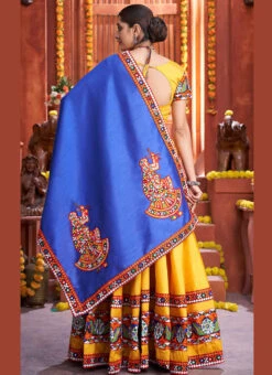 Yellow Art Silk Embroidery With Mirror Work Chaniya Choli Festive Wear -Deals Chic Lehenga Store yellow art silk embroidery with mirror work chaniya choli ghska46587012 b