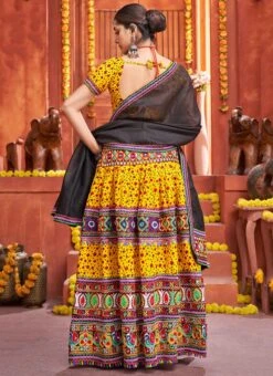 Yellow Cotton Embroidery With Mirror Work Chaniya Choli Festive Wear -Deals Chic Lehenga Store yellow cotton embroidery with mirror work chaniya choli ghska46577006 b