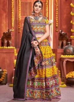 Yellow Cotton Embroidery With Mirror Work Chaniya Choli Festive Wear -Deals Chic Lehenga Store yellow cotton embroidery with mirror work chaniya choli ghska46577006 u