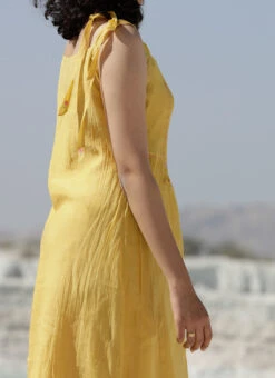 Yellow Embroidery Silk Dress Party Wear -Deals Chic Lehenga Store yellow embroidery silk dress drsbadjadrm04 l