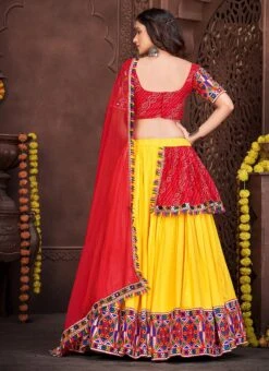 Yellow Rayon Bandhini Chaniya Choli Festive Wear -Deals Chic Lehenga Store yellow faux georgette bandhini chaniya choli ghsacw7520 b