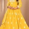 Yellow Georgette Embroidery Anarkali Suit Party Wear