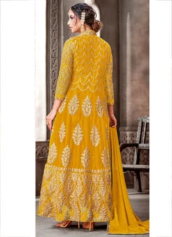 Yellow Net Embroidered N Sequins Anarkali Suit Party Wear 7 Yellow Net Embroidered N Sequins Anarkali Suit Party Wear -Deals Chic Lehenga Store yellow net embroidered n sequins anarkali suit slsak29341111e b